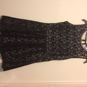 Mint and black lace dress